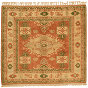 Tapis turc Konya carré en laine nouée main, format 221x190 cm, boutique Baba Rug à Paris 12