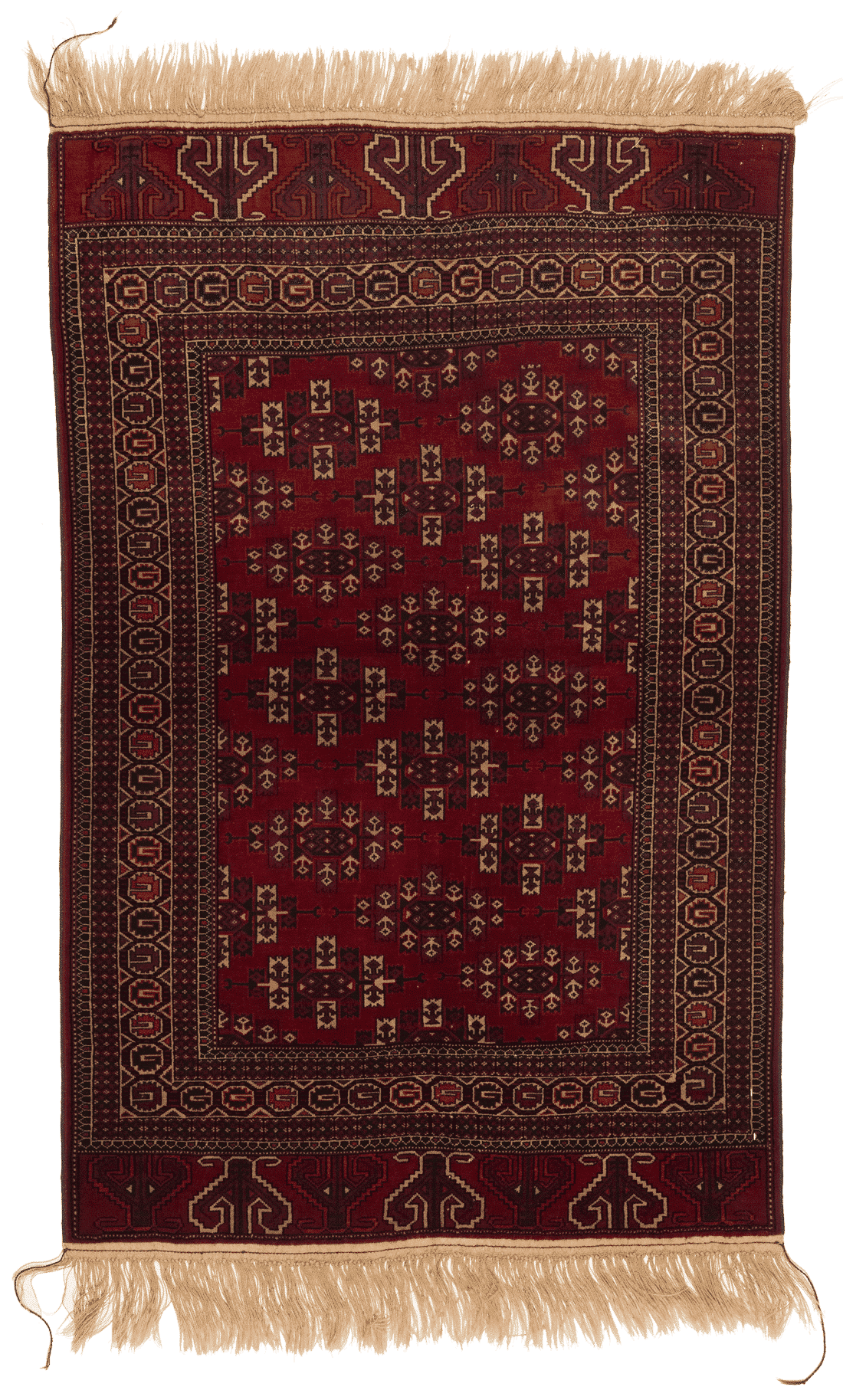 Tapis Yomut en laine nouée main, format 188x111 cm, boutique Baba Rug à Paris 12